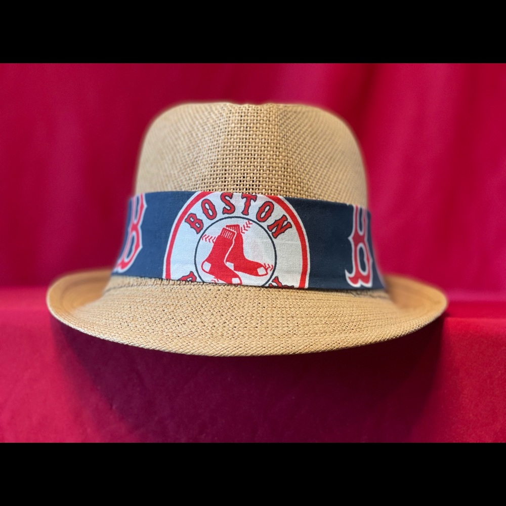 Tan Boston red socks fedora